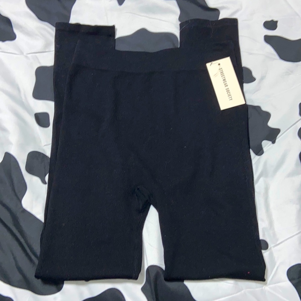 Black Ribbed Leggings